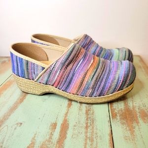 Colorful Striped Women's Clogs